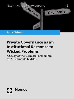 cover image of Private Governance as an Institutional Response to Wicked Problems